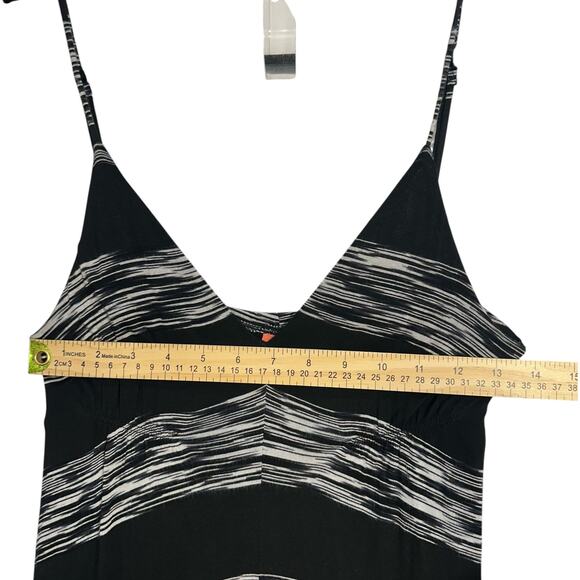 Striped Maxi Slip Dress Black White Small Lined Adjustable Long Boho City Chic - Picture 12 of 14